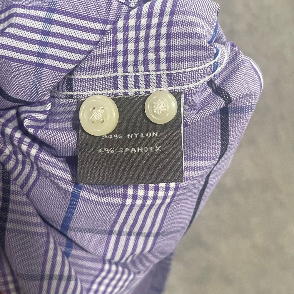 Peter Millar Shirt Mens XL Purple Summer Comfort Plaid Stretch Casual Golf - Picture 4 of 9